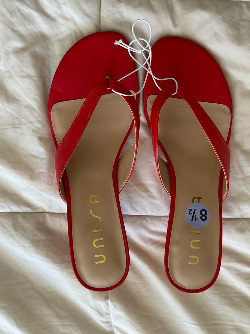 UNISA Red Kitten Heel Sandals